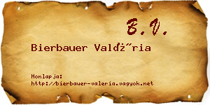 Bierbauer Valéria névjegykártya